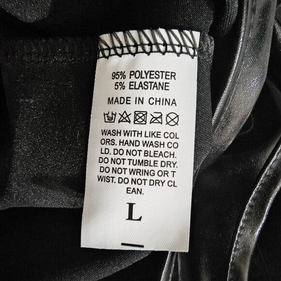 BDSM Women's Black Faux Leather Black Halter Mesh Lingerie Bodysuit #4 - Picture 8 of 9